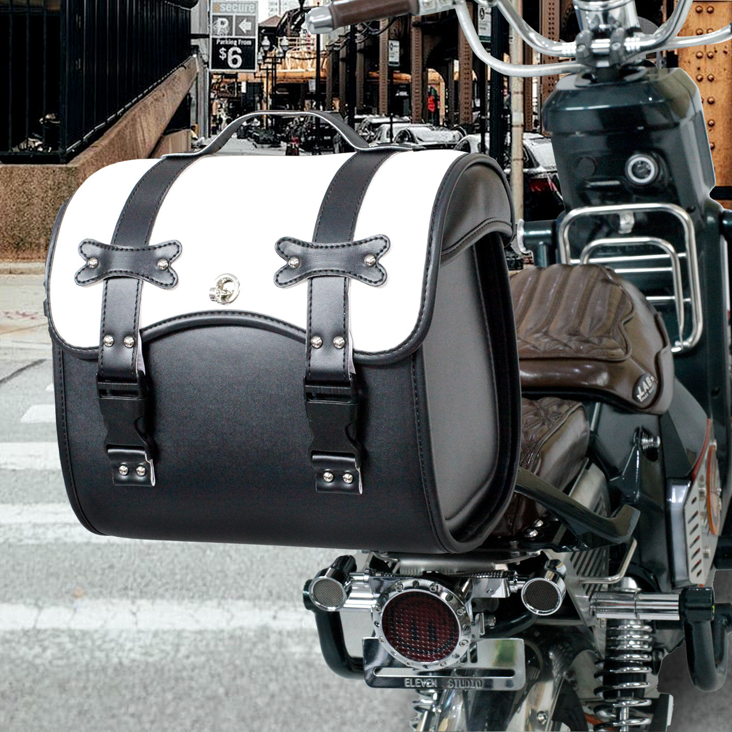 2025 New Model Electric Vehicle Durable Rear Bag with Large Capacity, Waterproof, Sun-Proof Dopamine Storage Bag
