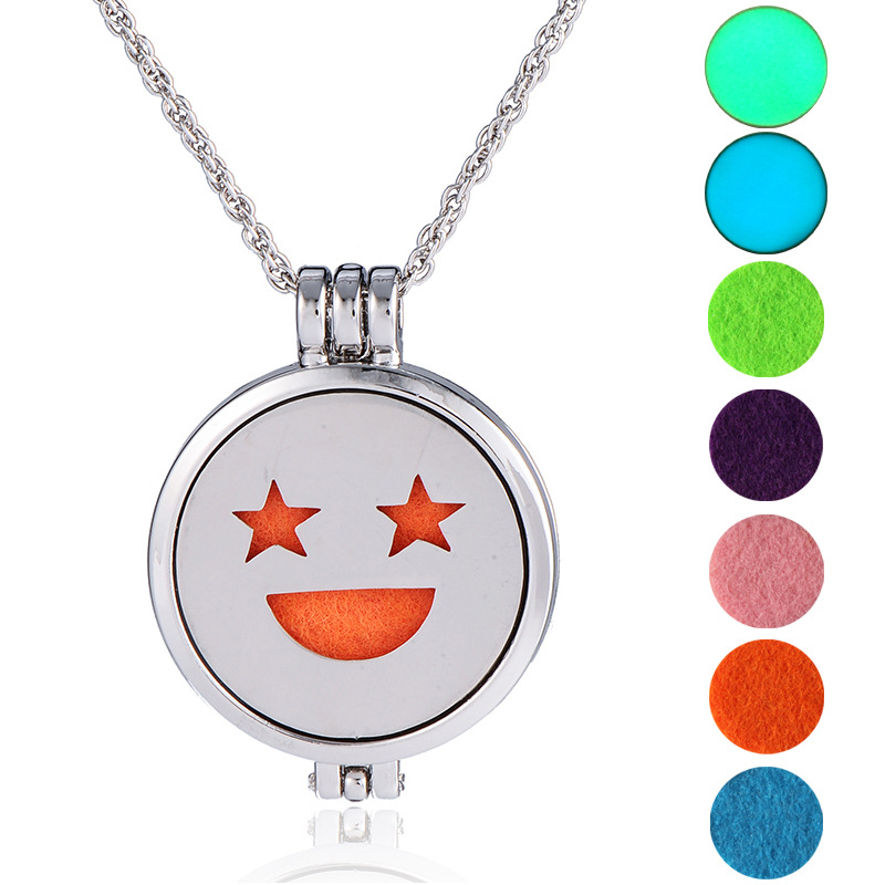European And American Ins Halloween Personalized Aromatherapy Chain Can Be Opened Light-emitting Pendant Fashion Necklace Pendant Wholesale display picture 1