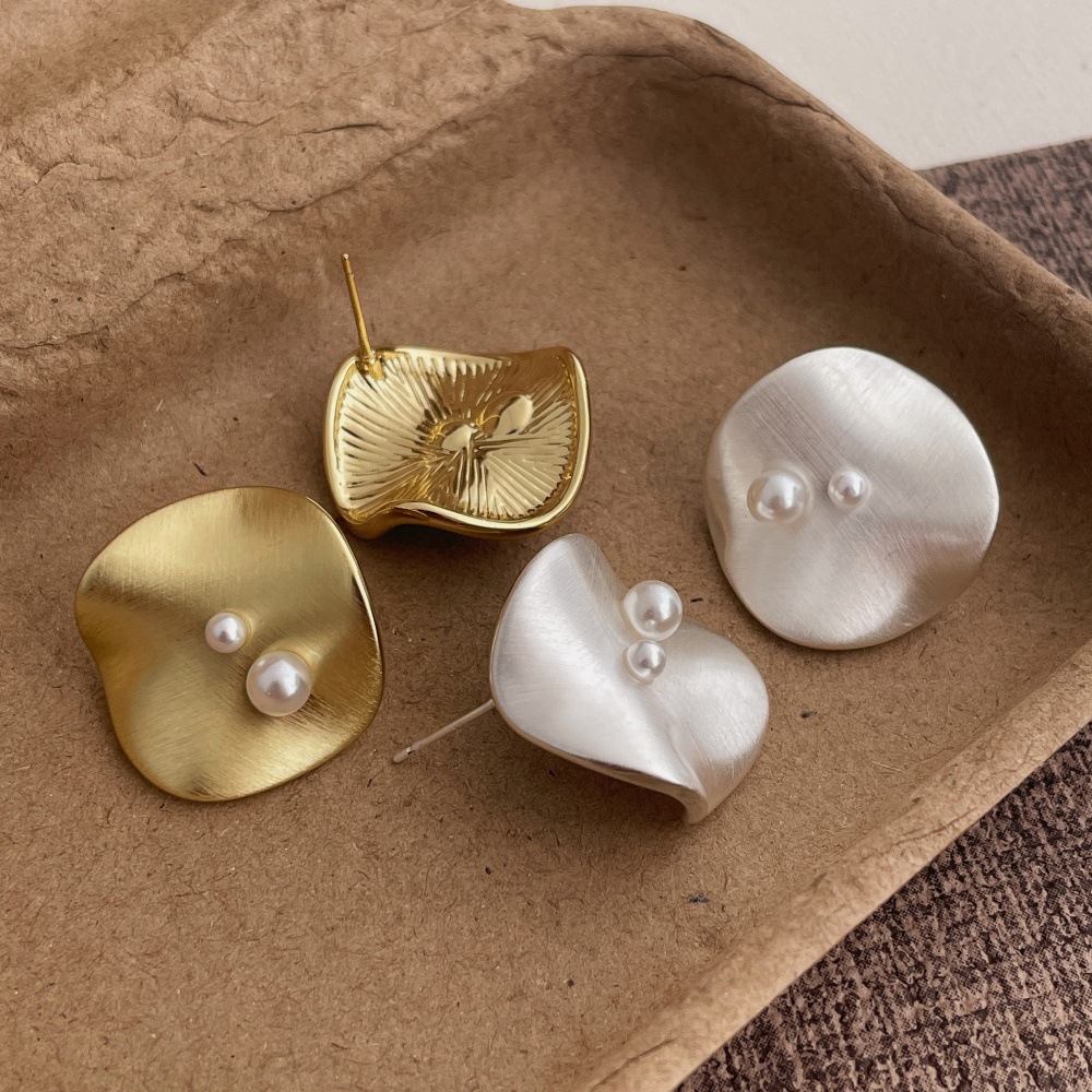 IG Style, Simple Style Style 1 Pair IG Style Simple Style Geometric Plating Inlay Copper Pearl Ear Studs