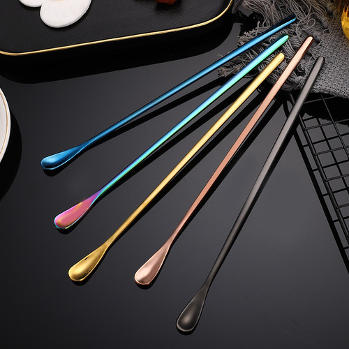 304 stainless steel bar spoon long handle 22cm stirring spoon cocktail stirrer high-end coffee cocktail bar stirrer wholesale