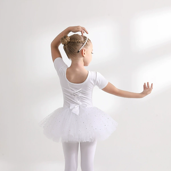 White, with short sleeve