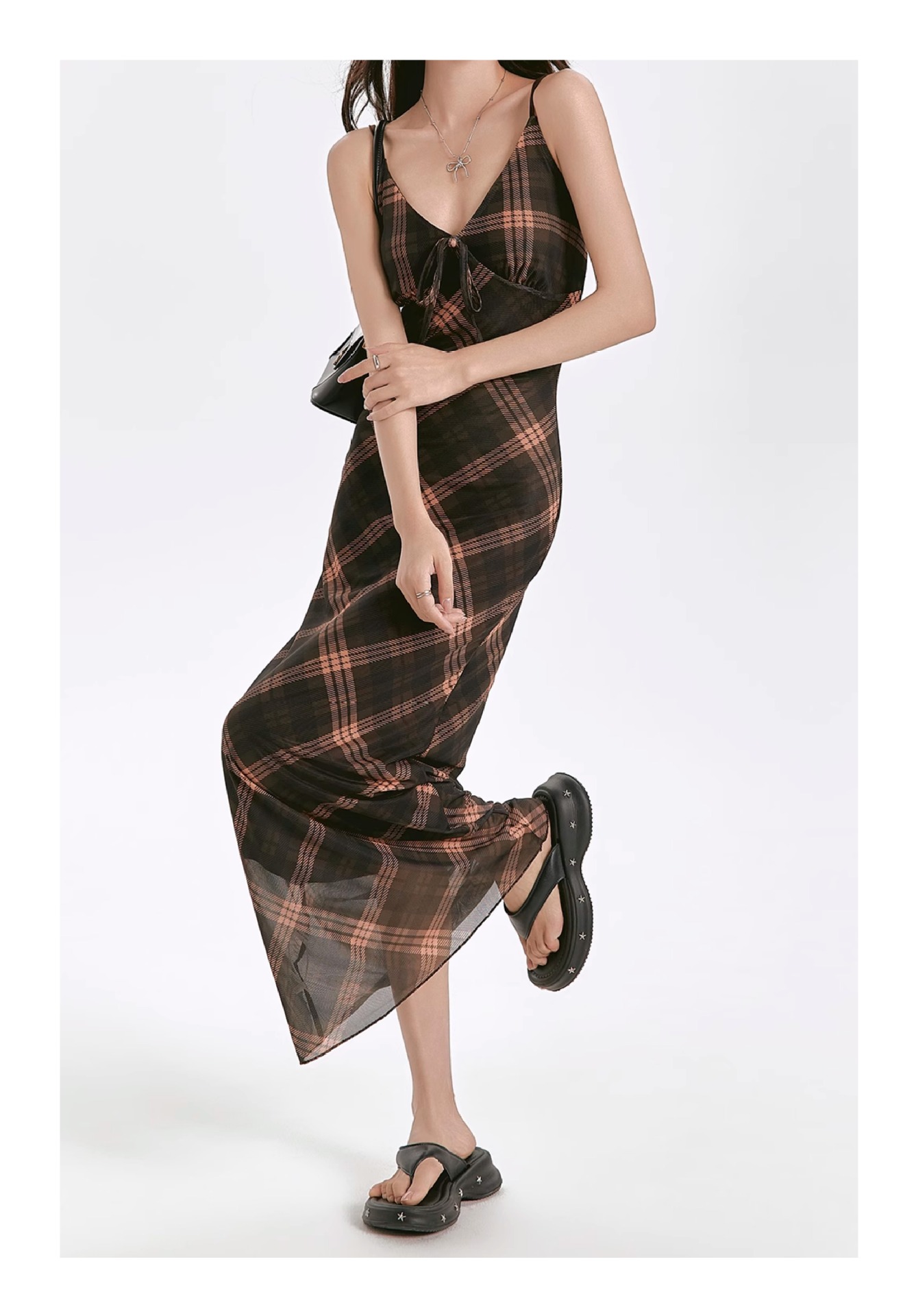 GraceChic Sommerkleid für birnenförmige Frauen mit drapierten Trägern und figurformendem Bauch-weg-Effekt in großen Größen – lässiges Retro-Kleid für Damen_voghion.com