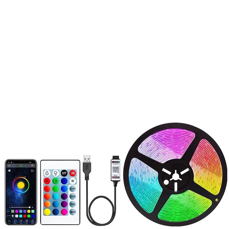 Transfronterizo dedicado 5V de bajo voltaje LED tira de luz 2835RGB tira de luz LED tira autoadhesiva USB TV de fondo atmósfera tira de luz