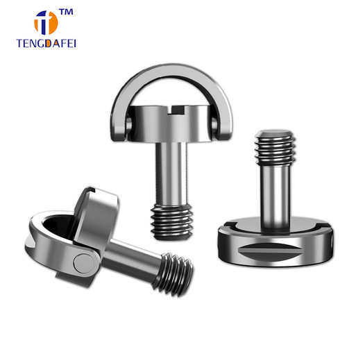 M3 Quick-Release Screw, Slotted and Hexagonal Eyelet, Stainless Steel, Round Head, Hand-Tightened Tripod Monitor Screw, Carbon Steel