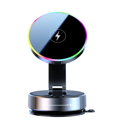 K3 Vacuum Magnetic Car Mobile Car phone holder - k5-wireless-charging-gold-color