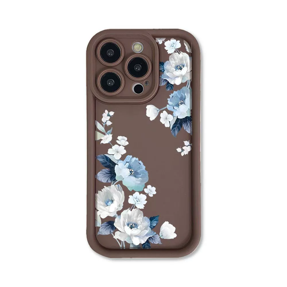 Чехол для телефона, совместим с iPhone16, матовый, с цветочным рисунком, 15