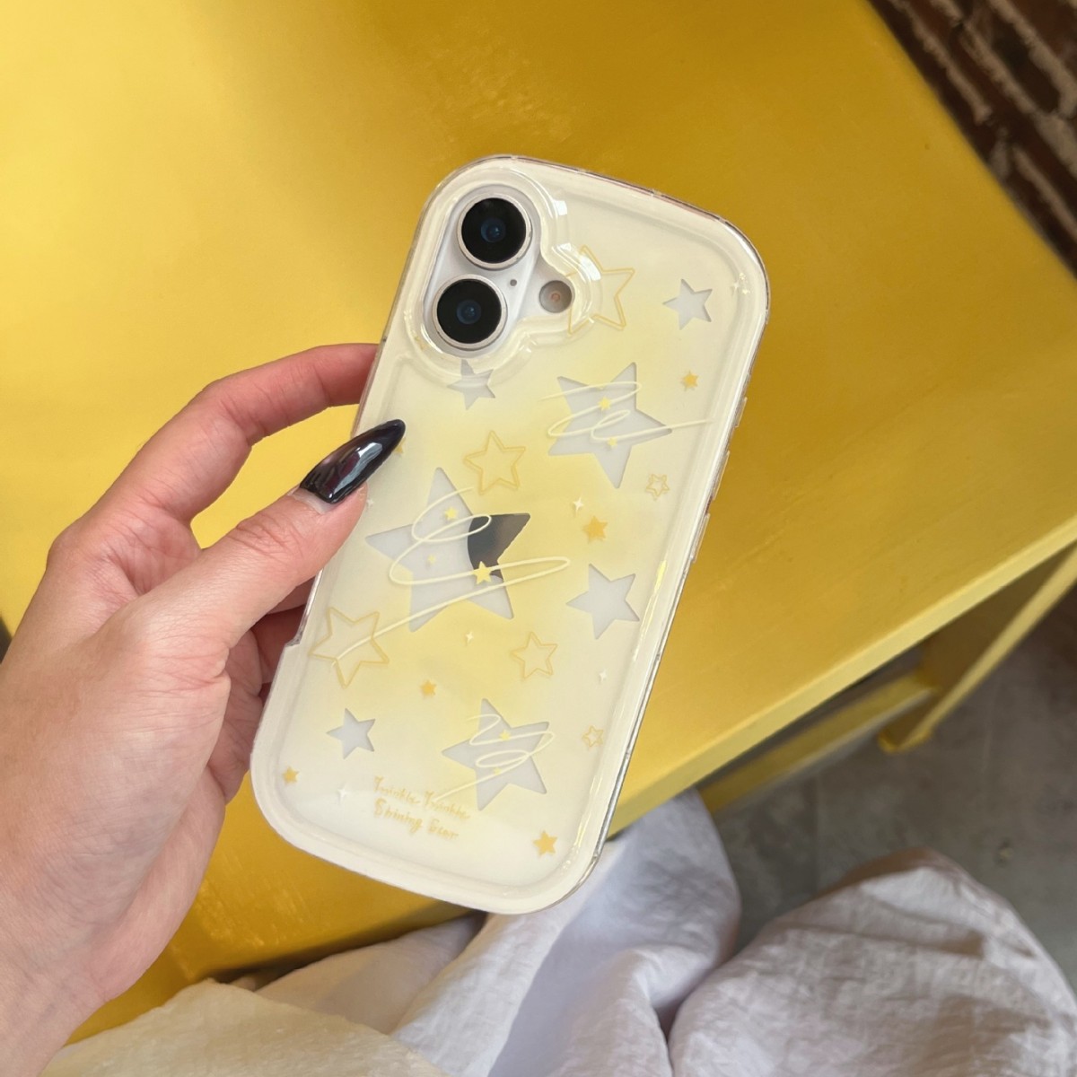 Estrellas huecas ovaladas para iPhone16ProMax funda para teléfono móvil 15Pro nuevo 14/13 femenino 15