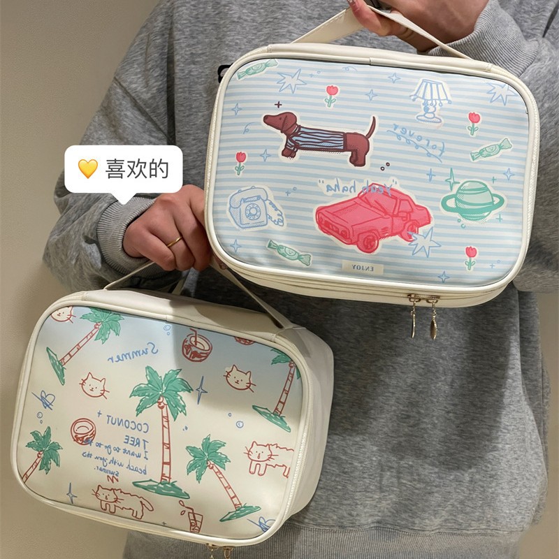 Bolsas de maquillaje para mujeres 2025, nuevas bolsas de maquillaje portátiles de gran capacidad, maquillaje de viaje, bolsas de maquillaje de maquillaje, cepillos de maquillaje, bolsas de almacenamiento de maquillaje