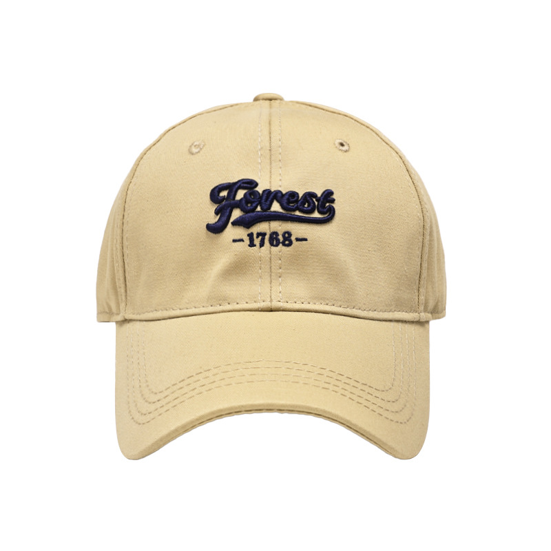 Gran gorra de béisbol bordada coreana para mujeres, cara redonda adecuada beige versátil, bordado amplio para mostrar la cara, gorra de lengua de pato