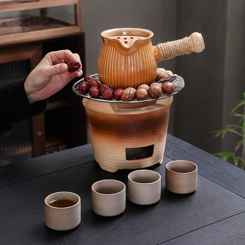 Complete Set of Charcoal Stove and Tea Brewing Equipment, Including Pots and Kettles, Suitable for Outdoor and Indoor Use, Can Be Used with Open Flame and Charcoal