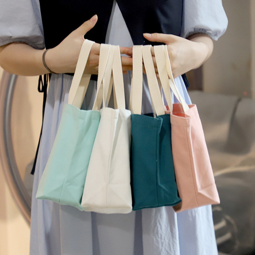 Monochrome Simple Canvas Coffee Cloth Bag Handbag Coin Purse Cup Cover Umbrella Protective Cover Universal Handbag