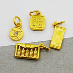 哑金配件算盘日进斗金有钱钱币铜钱吊牌diy饰品挂件吊坠首饰