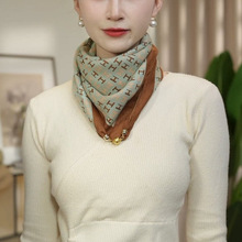 时尚百搭韩版磁吸扣围巾春夏秋方巾女暗扣围脖气质百搭防风遮阳