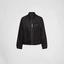 货号051002春装三角翻领再生尼龙男士黑色夹克高奢p家高定外套