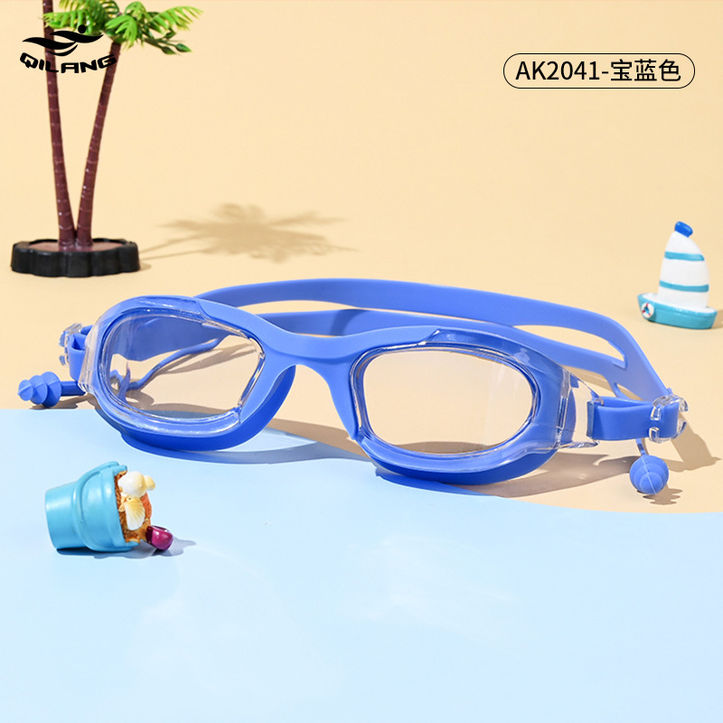 Gafas de Natación con Tapones de Oídos para Adultos PC Impermeable, Anti-vaho para Natación y Buceo