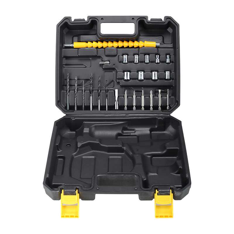 Transfronterizos industriales de potencia taladro de mano de litio eléctrico taladro de carga de doble velocidad taladro de impacto doméstico destornillador eléctrico multifuncional