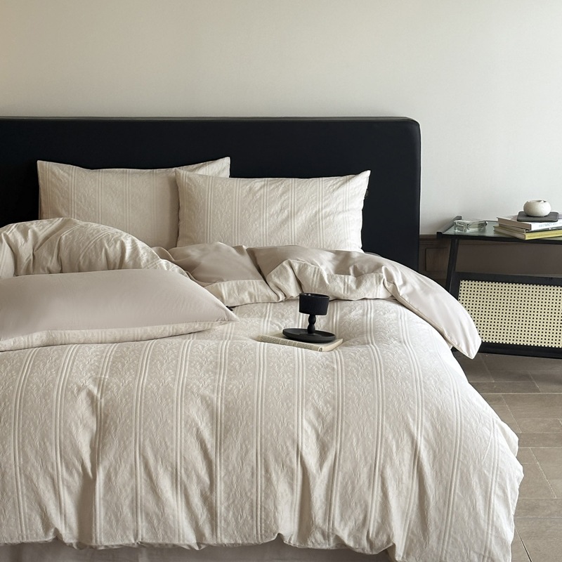 Jacquard Bedding Set, Luxurious Pure Cotton Duvet Cover Collection_voghion.com
