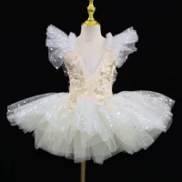 Детская профессиональная балетная юбка для девочек Little Swan блестки Принцесса пышная юбка милые сценические костюмы