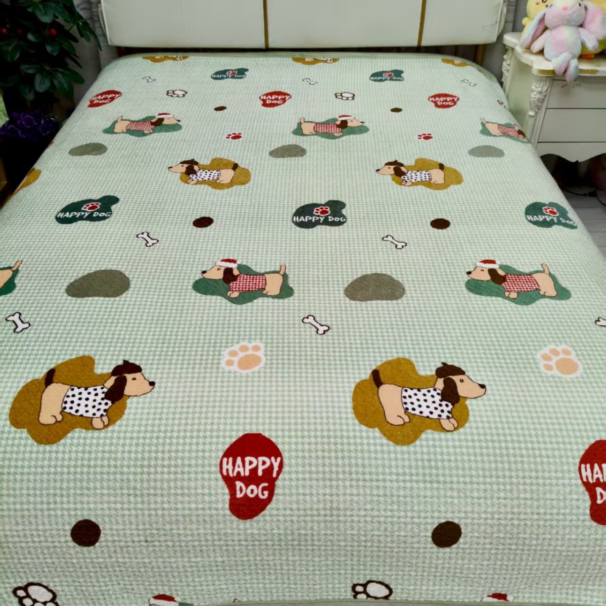 Baby Velvet High-End Quilted Cotton Bed Cover, Winter Fleece-Lined and Thickened for Warmth, Non-Slip Baby Velvet Kang Blanket Cover