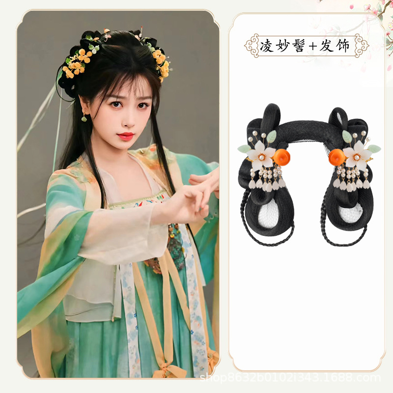 링 미아오빵 + 오렌지 헤어 액세서리 한 쌍