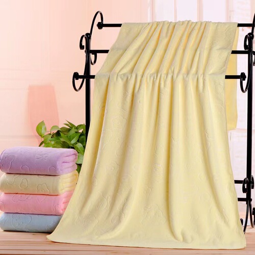 Manufacturer wholesale ultra-fine fiber embroidered teddy bear bath towel for adults, quick-drying beach towel, non-shedding, soft and absorbent