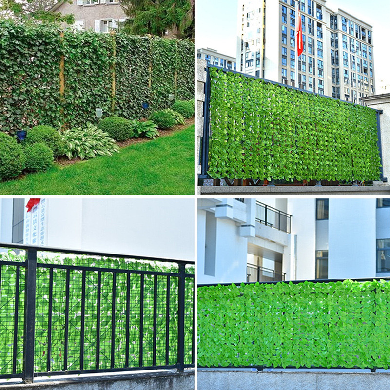 Simulated Plant Plastic Wall Fence Outdoor Wall Green Leaf Decoration Balcony Fence Railing Blocking Beautification Plant Wall
