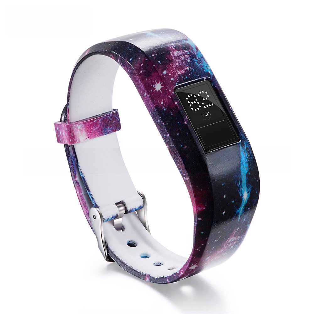 適用於Garmin佳明vivofit3/vivofit JR2印花硅膠錶帶圖案腕帶