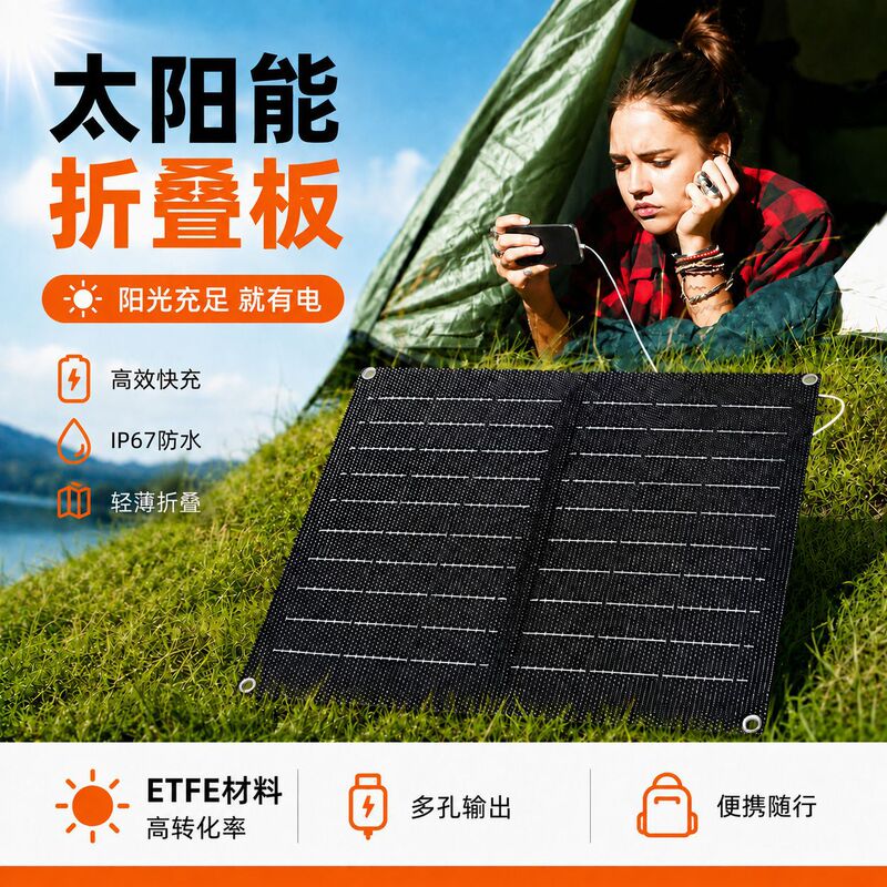 Solar Charging Panel Monocrystalline Silicon Charging Mobile Phone Tablet Power Bank Usb-C, Usb-A Output Foldableable Solar Charging Panel Monocrystalline Silicon Charging Mobile Phone Tablet Power Bank Usb-C, Usb-A Output Foldableable