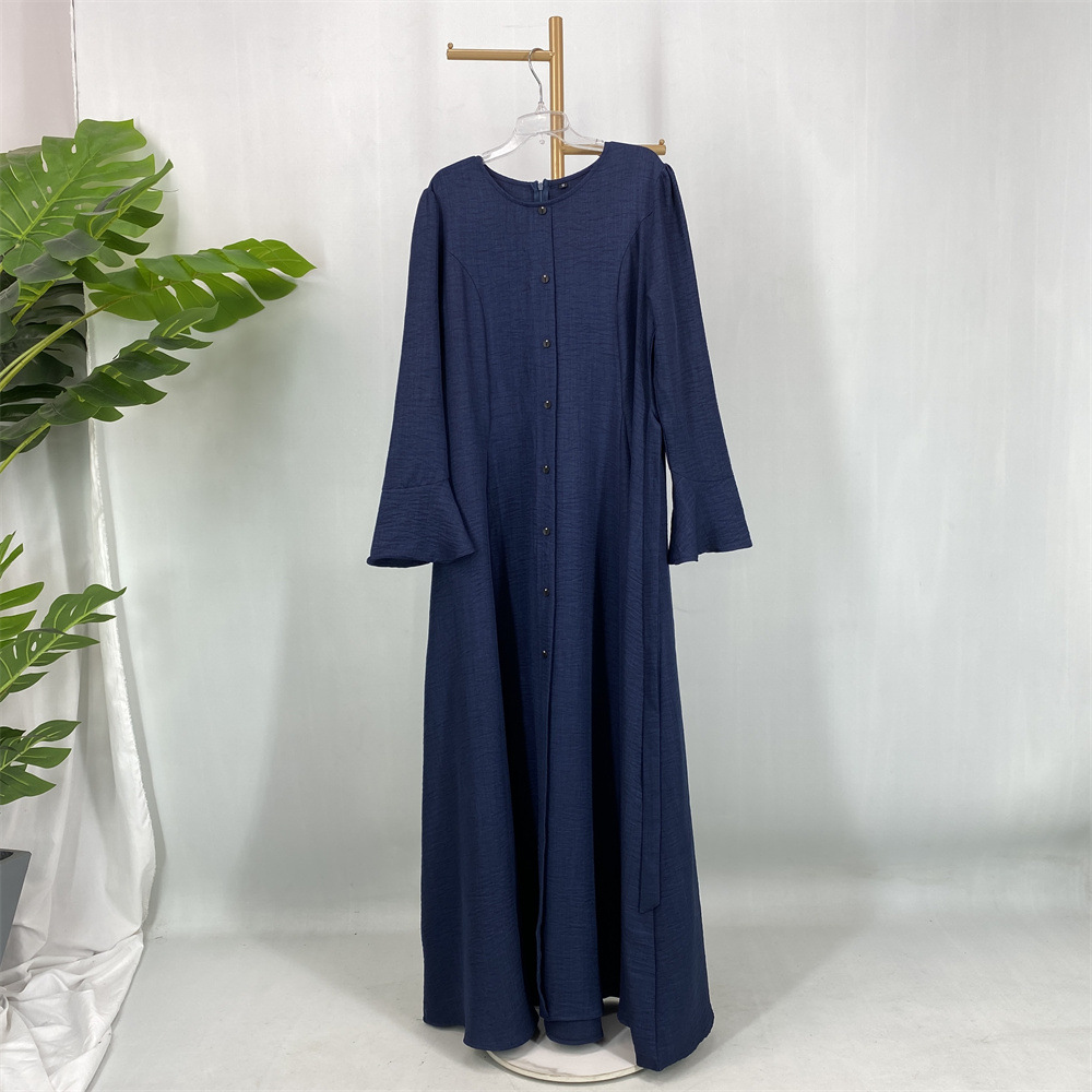 Fashionable Elegant Button Decorated Dress For Women_ecoleips.com