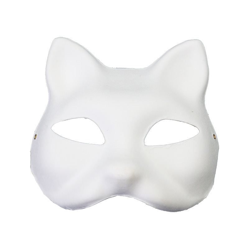 Amazon DIY Cat Face Mask Máscara de pulpa en blanco con traje de tela de fieltro Masaje Juego de rol