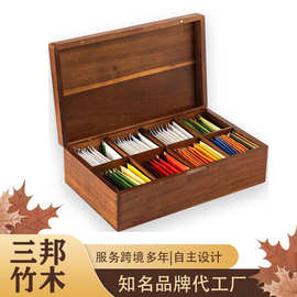 木质抽屉式茶叶茶包收纳盒实木储物盒办公茶水间咖啡包茶具摆放盒