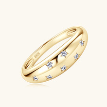 跨境专供时尚满天星莫桑钻石戒指指环潮酷S925纯银女士手饰品批发