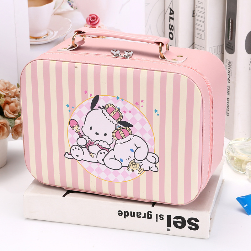 Estuche de cosméticos portátil Sanrio, estuche de cosméticos de gran capacidad, estuche de cosméticos portátil con dibujos animados de Kuromi