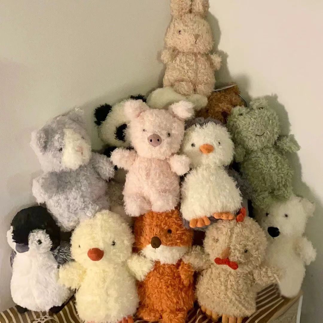 Плюшевые игрушки Jellycat, тот же стиль, что и серия Jelly Curly, включая медведей, лисиц, панд, щенков и маленьких золотых драконов