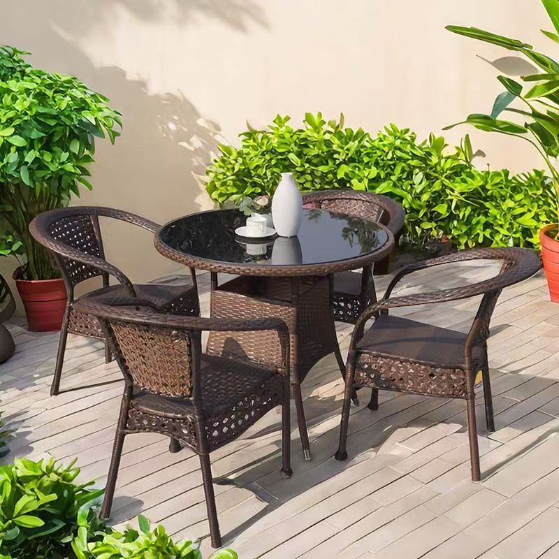 의자 4개 + 80cm 원형 테이블