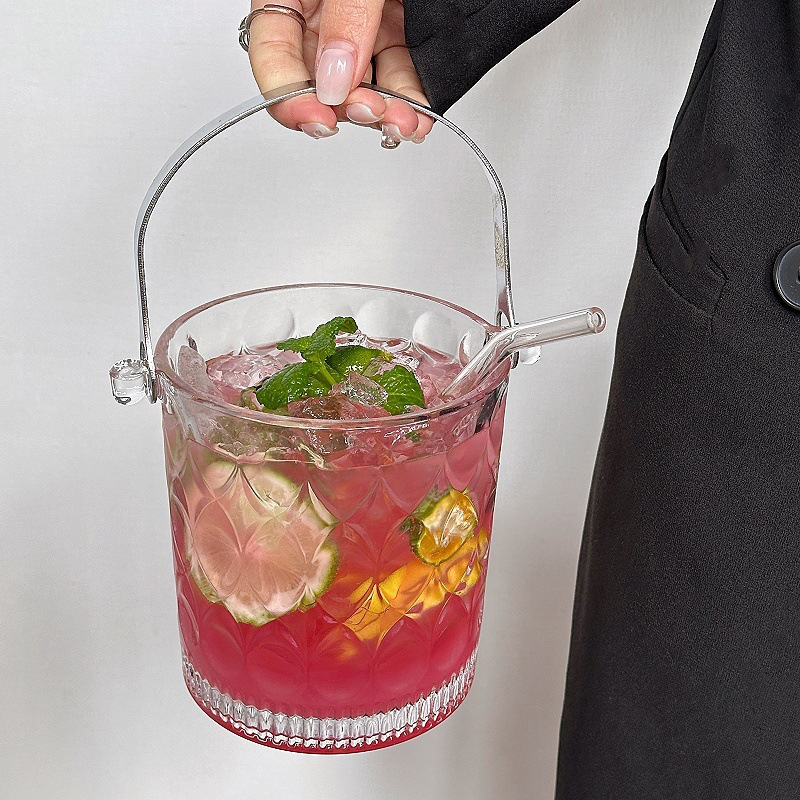 Vivir armoniosamente. Bar de hielo de vidrio portátil, bar casero, KTV helado, pequeño hielo europeo, cubos de hielo.