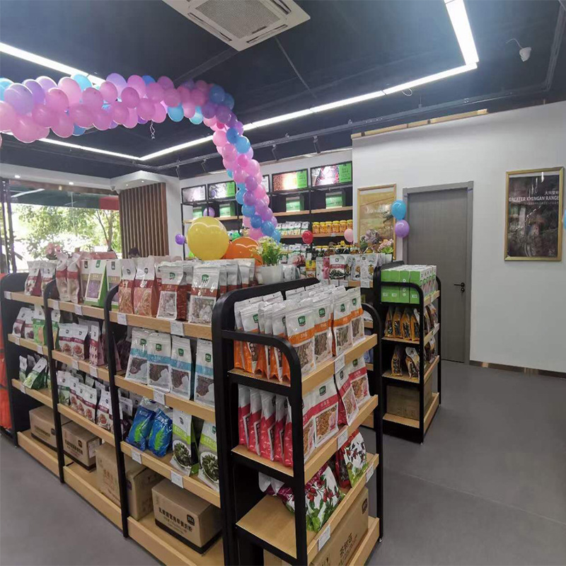 绿色食品超市货架 垦荒人农副产品粮油大米货架 干货杂粮货架供应
