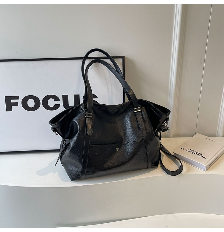 Cross-border large-capacity tote bag for women 2024 New style fashionable single-shoulder bag, retro simple casual crossbody bag for women undefined