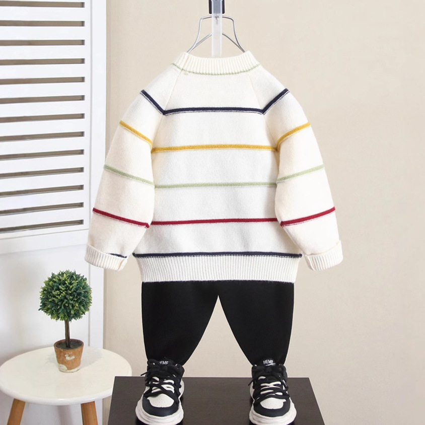6439 suéter para niños otoño e invierno 2025 nuevo estilo niño invierno estilo occidental camisa de fondo hermosa ropa de invierno gruesa moda