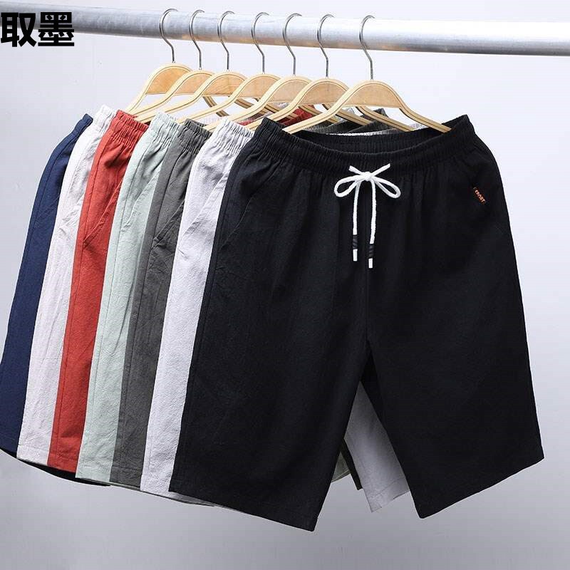 Breathable 5-point Pants Men's Summer Shorts Men's Thin Loose plus size Casual Sports Pants Mid-length Pants Breeches Trendy Men's