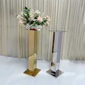 跨境电商款新款不锈钢金属花架蛋糕架婚礼餐桌花架台花艺摆件装饰