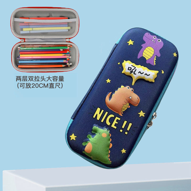Estudiantes de primaria lindos dibujos animados 3D estereoscópicos caja de papelería caja de lápiz EVA anti-caída a prueba de presión coreana bolsas de lápiz para niños al por mayor