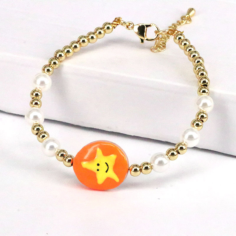 Moda Geométrico Cobre Barniz De Estufa Perla Pulsera display picture 6