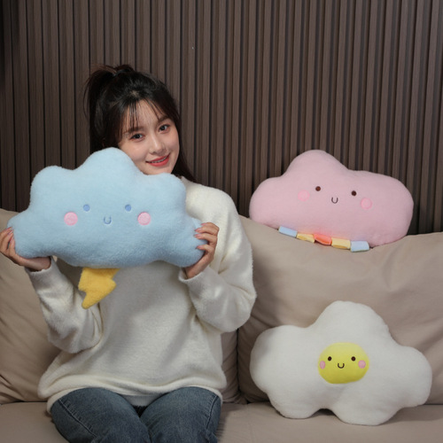 Cartoon style cloud creative special-shaped plush pillow living room sofa car travel dual-purpose seat waist cushion