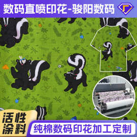 定制个性数码印花全棉帆布手袋围裙家纺时尚梭织直喷数码活性印花