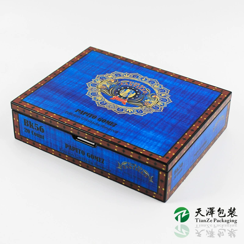 Коробка для сигар из кедра с индивидуальным дизайном, лакированная под пианино, подарочная коробка из массива дерева с индивидуальным откидным верхом, УФ-обработка, увлажняющая коробка