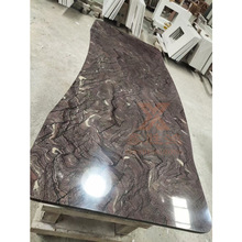 亮光石英石鱼肚白花纹工厂直供加定工制餐饮餐桌大圆餐桌台面室内