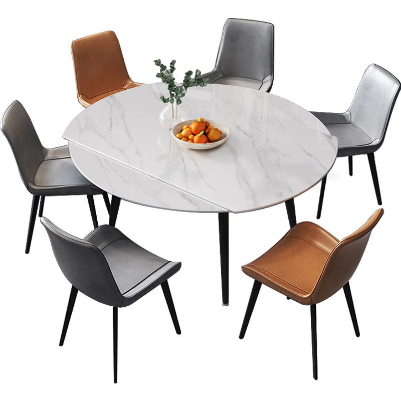 Luz de lujo Placa de roca mesa de comedor y silla combinación moderna simple mesa retráctil cuadrada redonda de doble uso nórdico hogar pequeño apartamento mesa de comedor