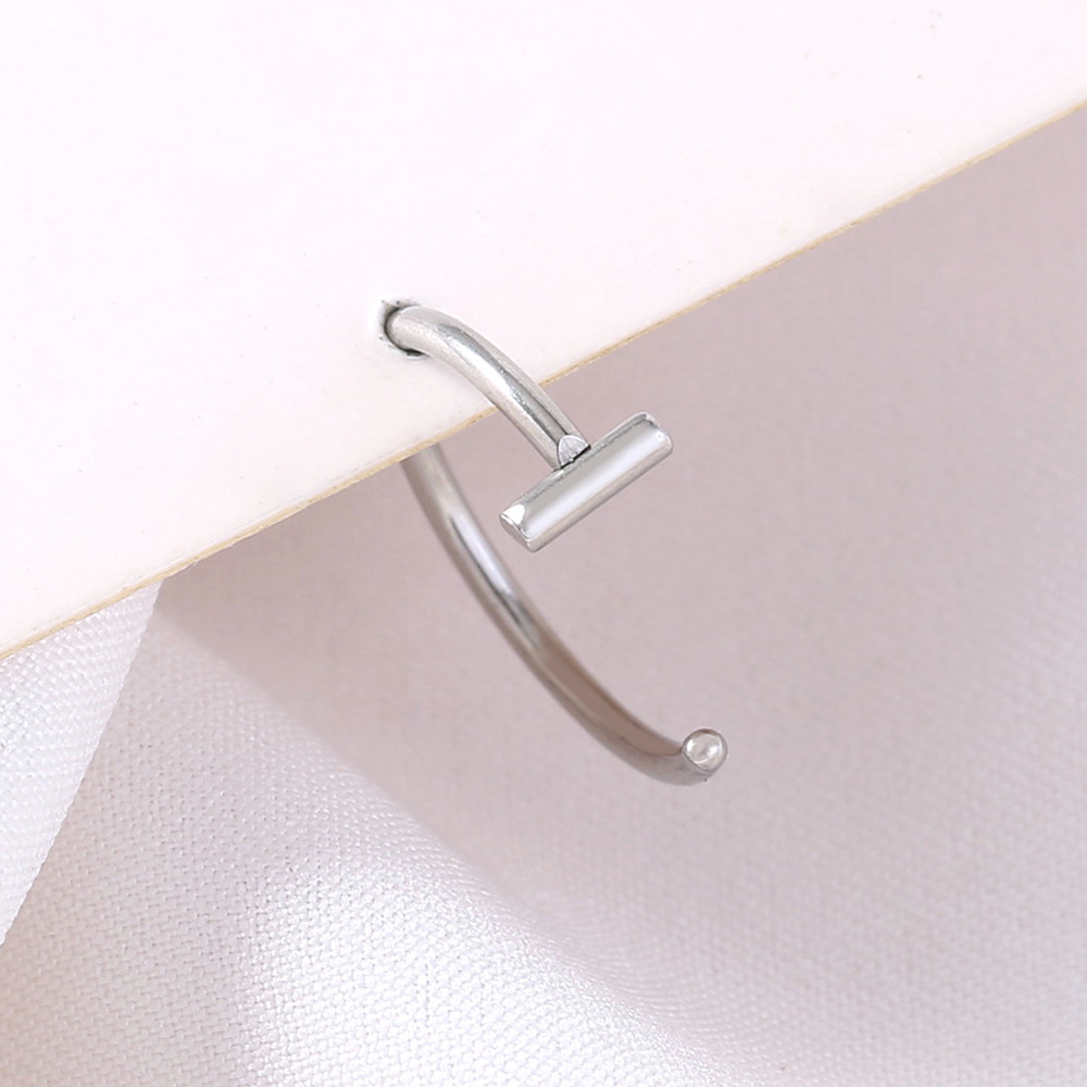 fashion stainless steel C-type piercing T-type piercing nose clip decoration