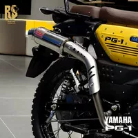 RS Yamaha PG-1 специальная полноразмерная серебряная выхлопная труба среднего положения, серебряная хвостовая часть для внедорожного восхождения в стиле ретро